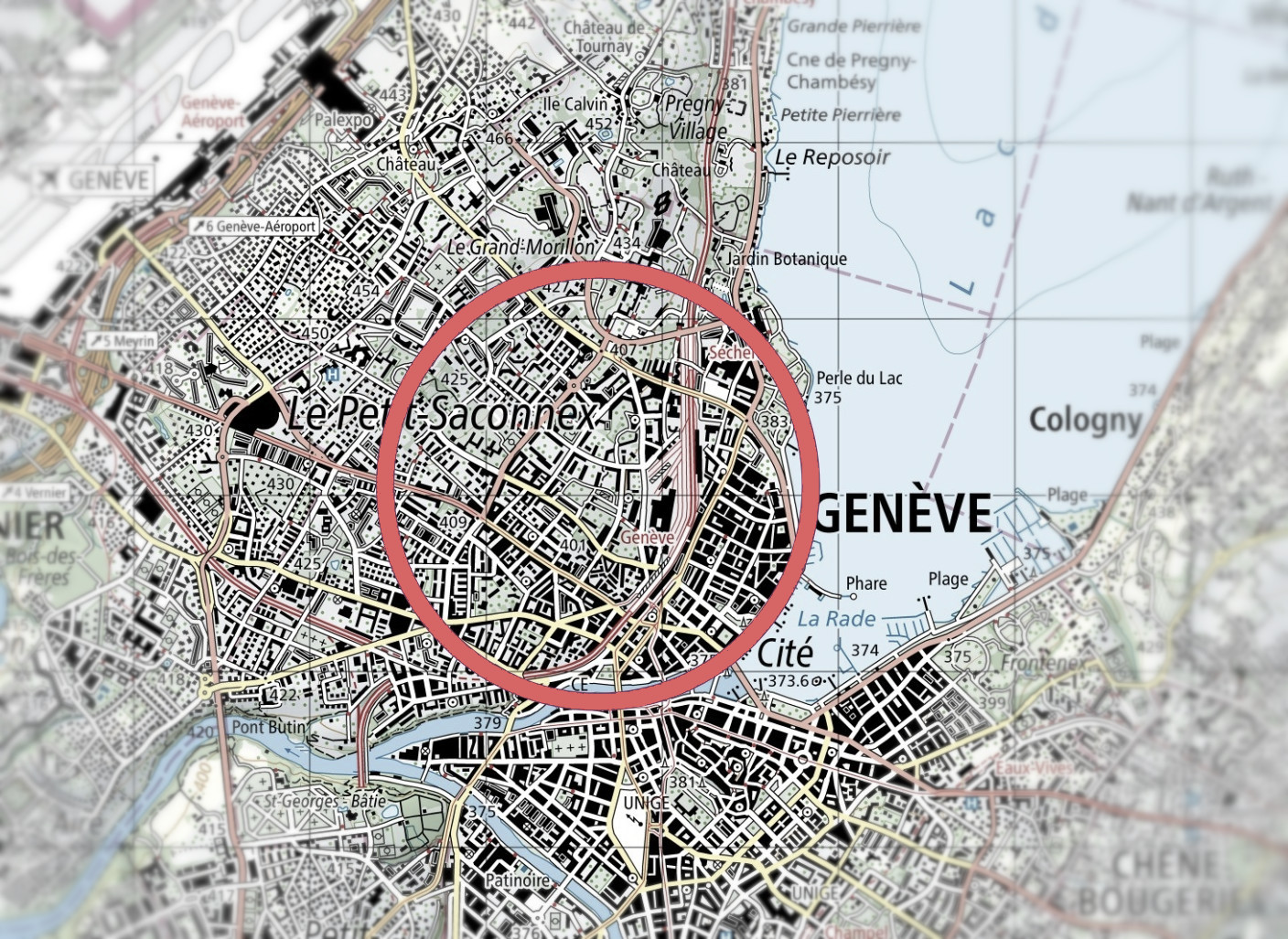 Carte des secteurs desservis à Genève